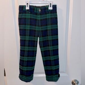 Janie and Jack blue and green tartan pants